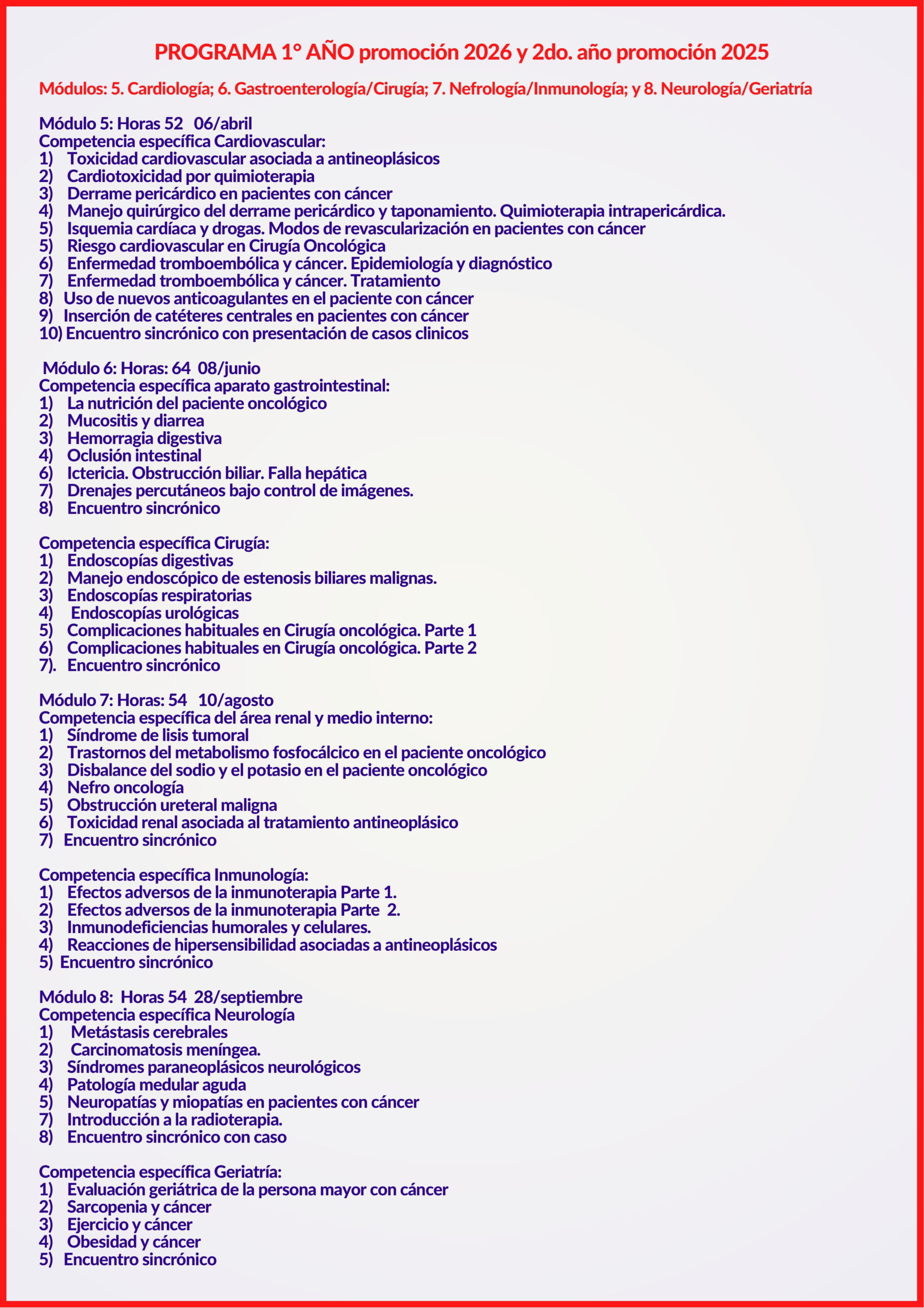 Soporte Oncológico 2026