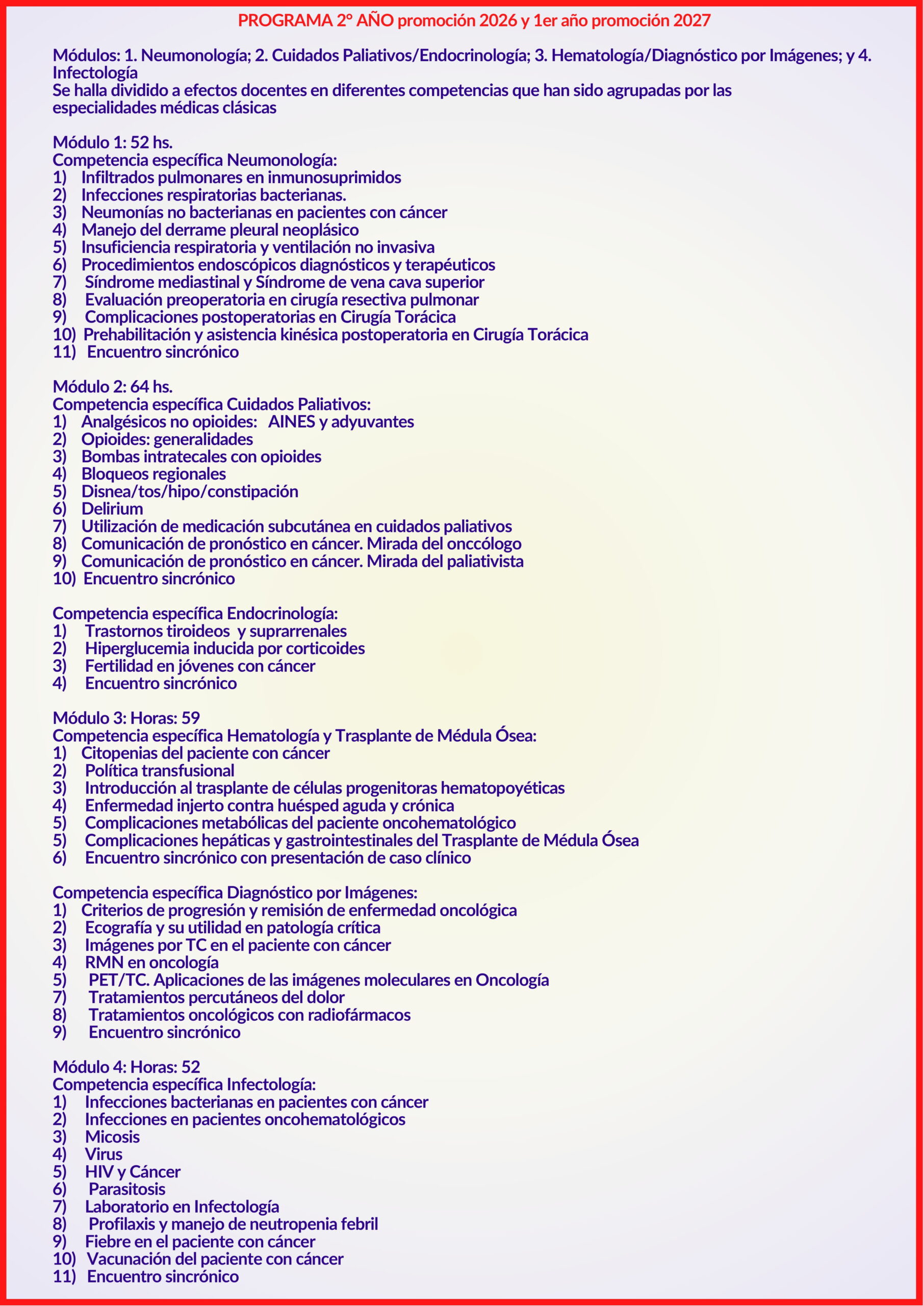 Soporte Oncológico 2026